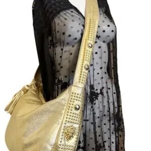 VINTAGE Elegant Gold Studded Women's Bag